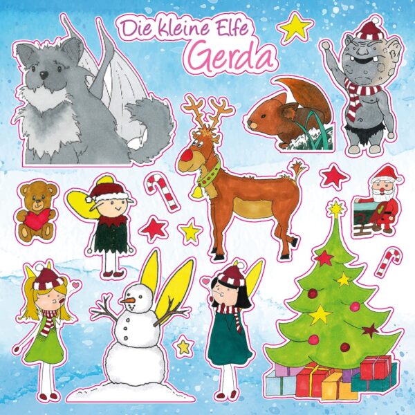 Gerda feiert Weihnachten - Stickerbogen